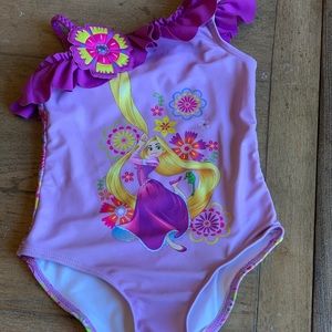 Girls Disney Rapunzel Swimming Suit